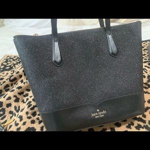 Kate Spade Lola Black Glitter Large Tote